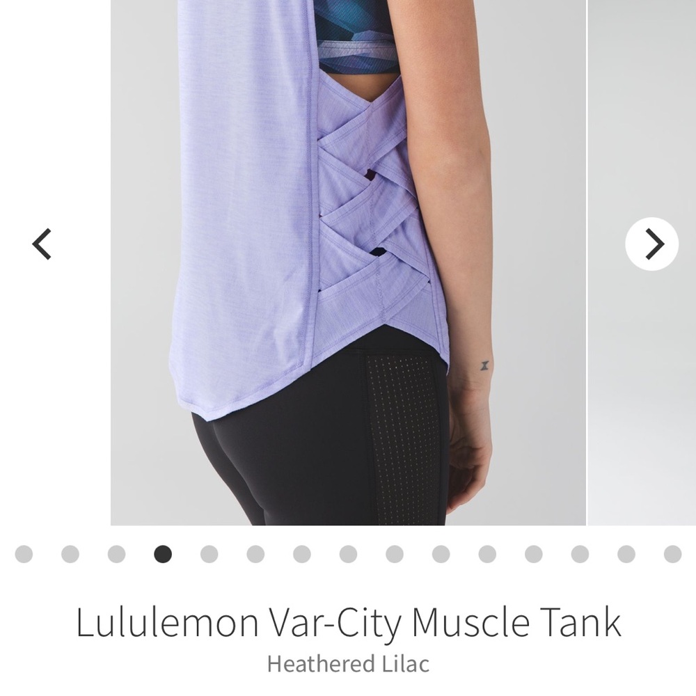 lululemon athletica Heathered Lilac Muscle Tank with Lattice Side